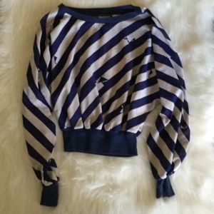 Navy and White Striped Monique Top